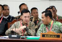 Bawaslu Fatihunnajah memberi keterangan dalam sidang Perkara Nomor 20/PHPU.BUP-XXIII/2025 Perselisihan Hasil Pemilihan Umum Bupati (PHPU Bup) di hadapan Majelis Hakim Panel 2 yang dipimpin Wakil Ketua MK Saldi Isra dengan didampingi Hakim Konstitusi Ridwan Mansyur dan Hakim Konstitusi Arsul Sani, di Ruang Sidang Gedung II MK. Senin (20/1/2025). Foto: Humas (mkri.id/Teguh)